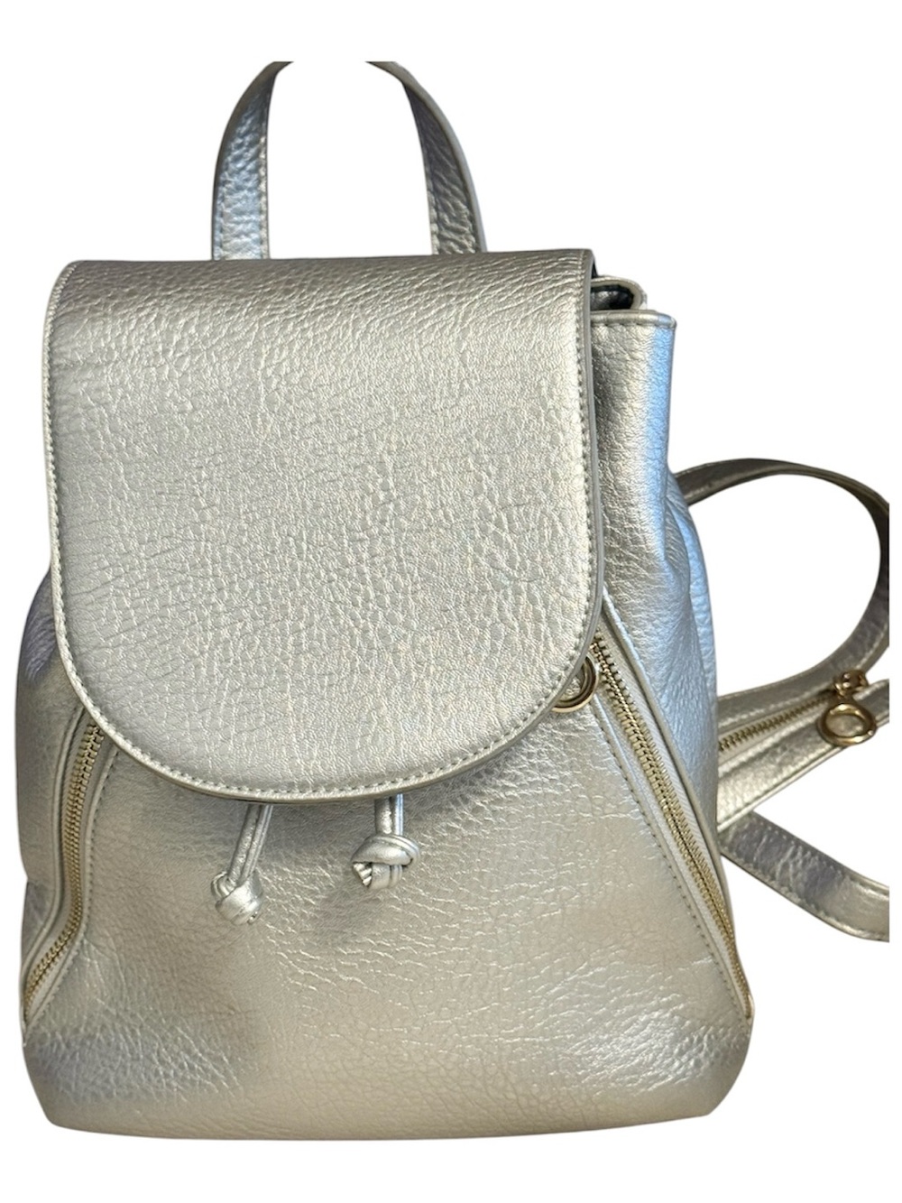 NWOT Silver Metallic Mini Fashion Backpack Purse - Women’s Bag